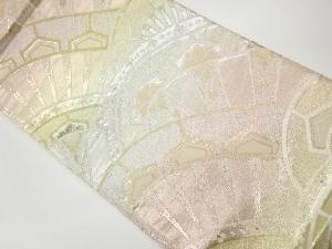 リサイクル　源氏車に花模様織出し袋帯